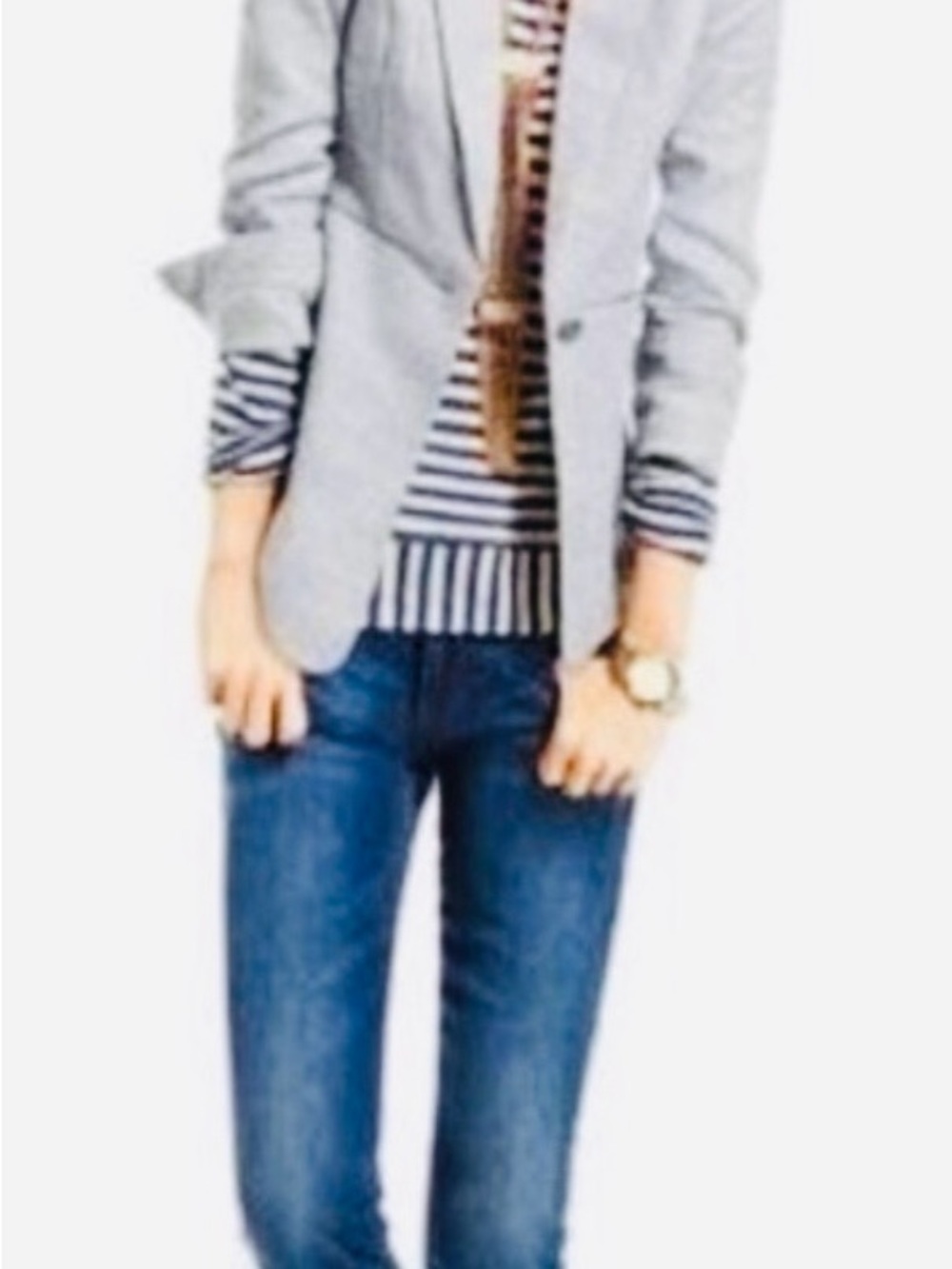 CAbi Heathered Light Gray Top - Size 6